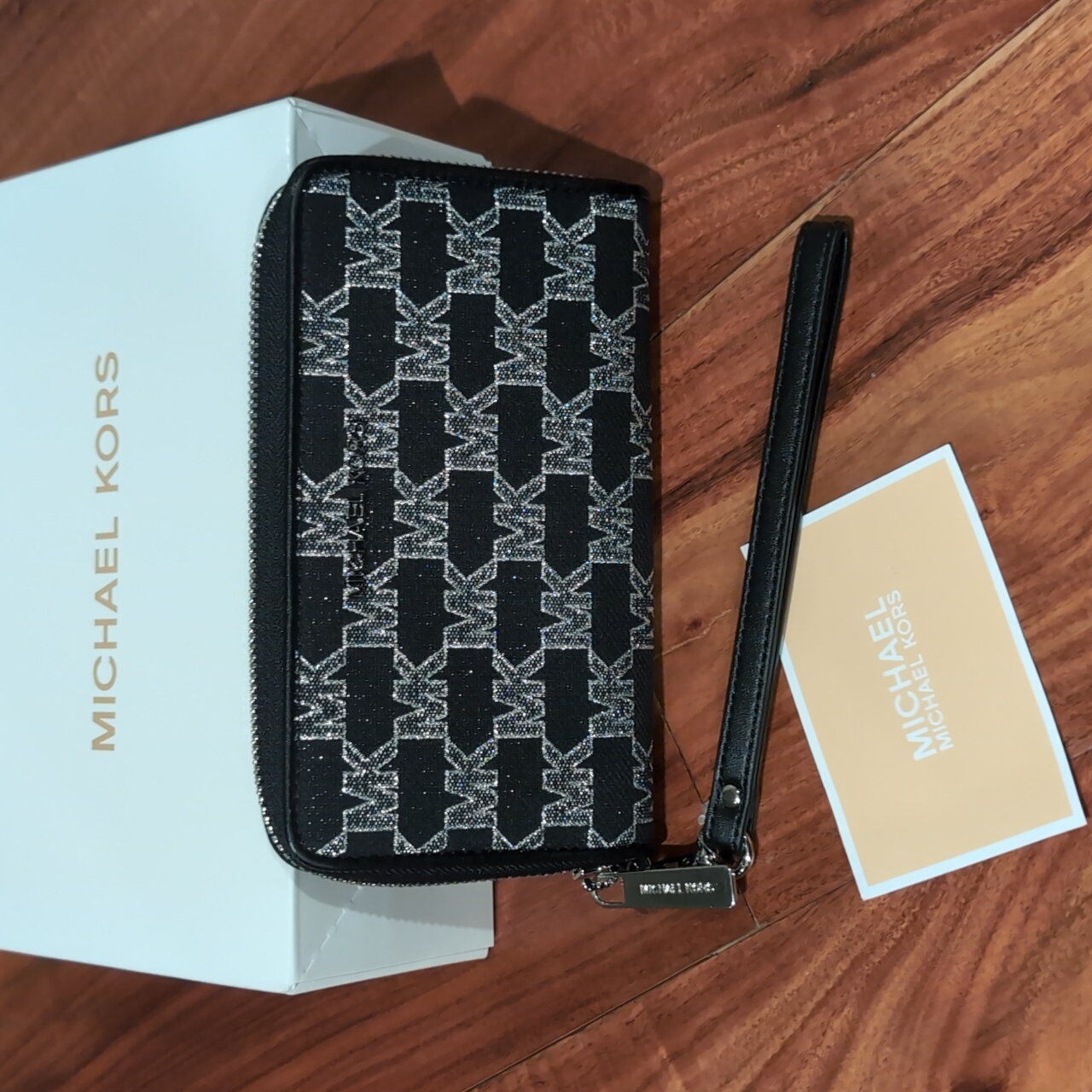 Michael Kors Logo Sparkle Wristlet Wallet New In Box